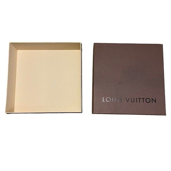Louis Vuitton Empty Brown Box With Red Ribbon 9x9.5x4.5 Gift Set Card Present - Picture 4 of 10